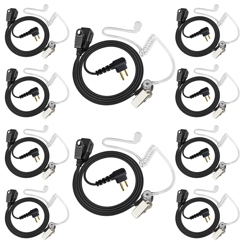 HYS Walkie Talkie Earpiece, Covert Air Tube, PTT with Micrphone, Security Headset Compatible with Motorola CP040 DP1400 GP300 Two Way Radio (TB03M-10)