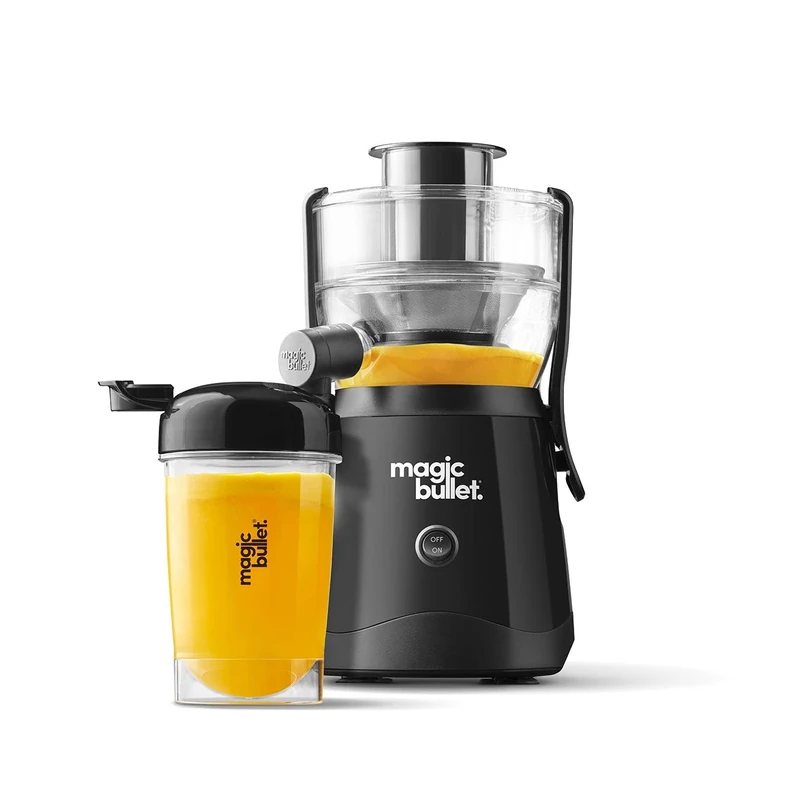nutribullet magic bullet Centrifugal Silicone & Stainless Steel Juicer in Black - 400W - 10-Piece Set - 470ml - Compact Design & Dishwasher Safe - Juice on-the-go in Two Simple Steps - Image 1