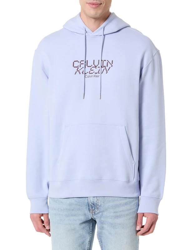 Calvin Klein Men's LS 350FLEECE CALVIN TECH GRAPHIC LV14LE251G, PURPLE, M