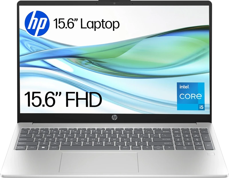 HP 15.6" Laptop | Intel Core i5 i5-1334U Processor | 16 GB RAM | 512 GB SSD | Intel Iris Xᵉ Graphics | FHD Display | Up to 9.75 hrs battery | Windows 11 | Dual Speakers | Natural Silver | 15-fd0072sa