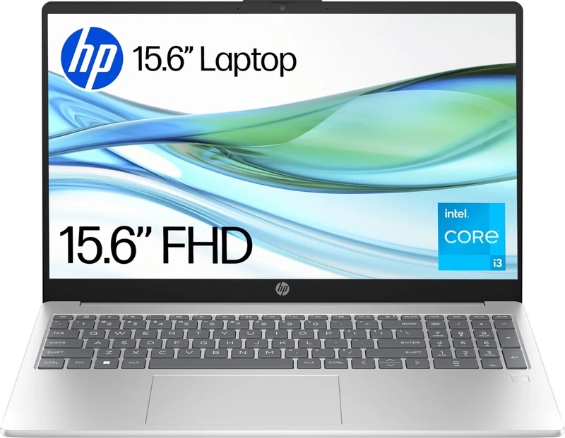 HP 15.6” Laptop | Intel® Core™ i3-N305 Processor | 8 GB RAM | 512 GB SSD | Intel® UHD Graphics | FHD Display | Up to 10.75 hrs battery | Dual Speakers | Windows 11 | Silver | 15-fd0073sa