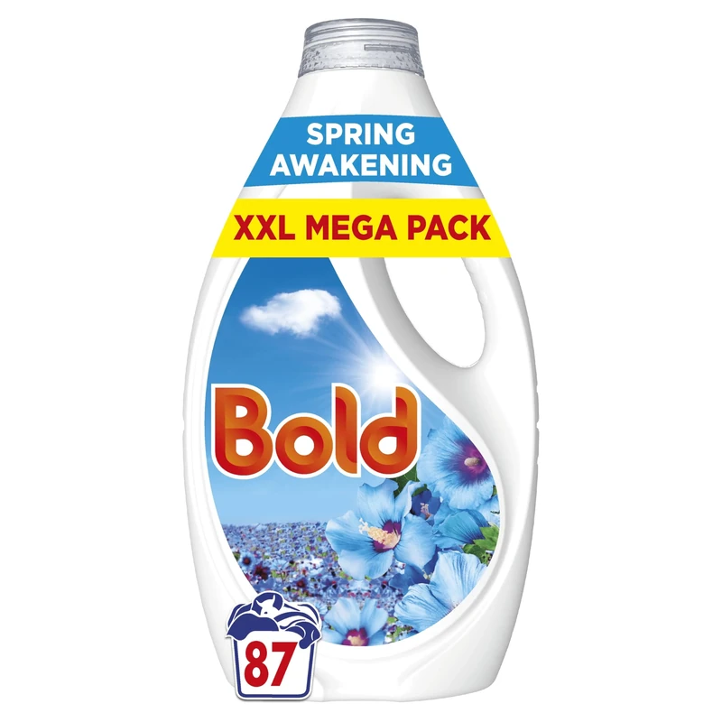 Bold Washing Liquid Laundry Detergent 87 Washes, 2.697l, Spring Awakening, Outdoor Freshness That Lasts And Lasts With Build In Stain Remover And Lenor Freshness