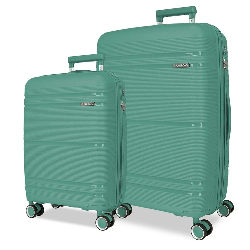 Roll Road Universe Luggage Set Green 55/65 cm Rigid 5.6 kg TSA Closure Polypropylene 5.6 kg 102L Hand Luggage, Green, One Size, Suitcase Set