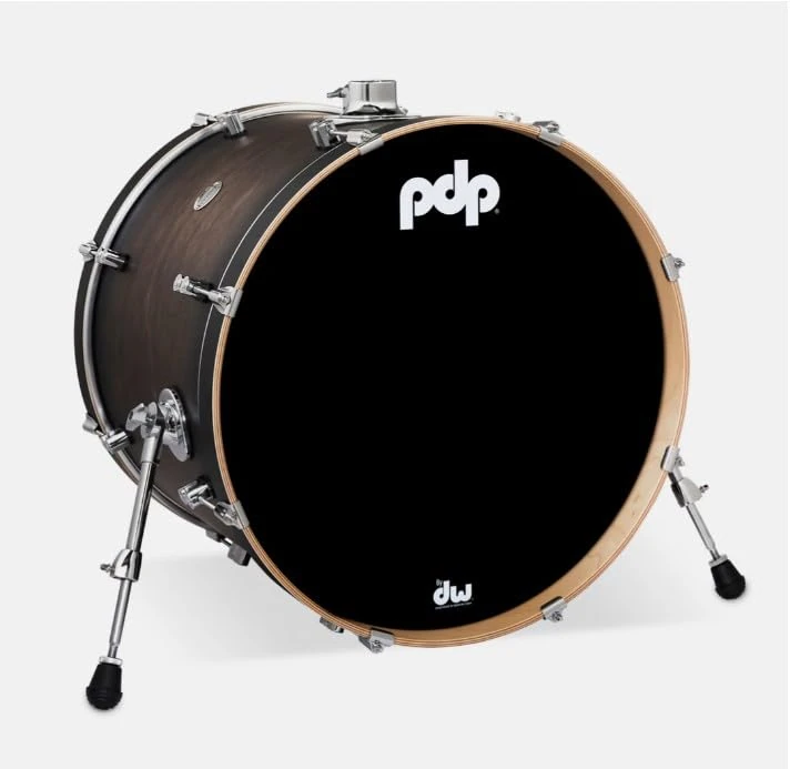 Pacific Drums Concept Maple Bass Drum, 22" x 18", Satin Charcoal Burst Lacquer