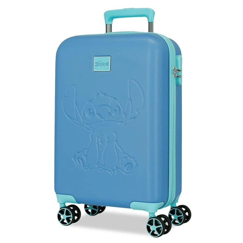 Joumma Disney Travelling with Stitch Cabin Suitcase Blue 36 x 55 x 20 cm Rigid 2.4 kg Combination Lock Side ABS 2.4 kg 32L Hand Luggage, Blue, One Size, Cabin Suitcase