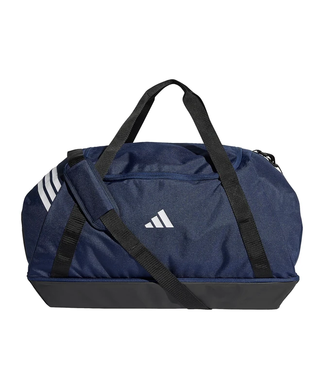 adidas Unisex TIRO Duffle Bag Large with Bottom Compartment, Team Navy Blue 2/White, One Size