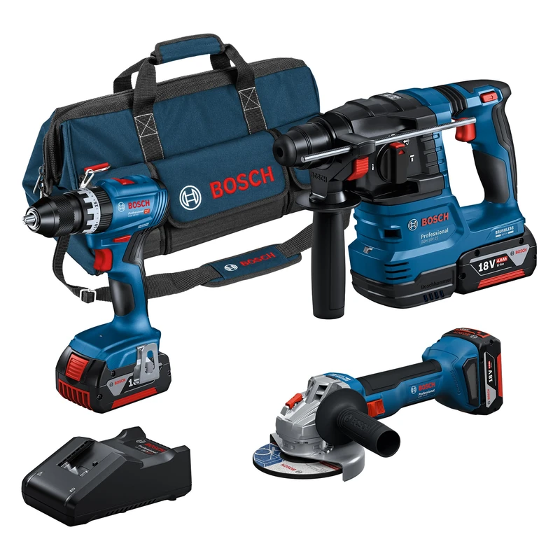 Bosch Professional 18V Combo Set - Drill, Hammer & Grinder - Image 1