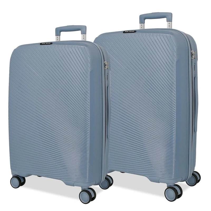 ROLL ROAD Orbit Suitcase Set Blue 64/75 cm Rigid 7.1 kg TSA Lock Integrated Polypropylene 7.1 kg 145.8L, Blue, One Size, Suitcase Set