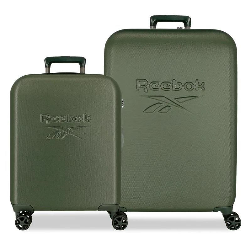 Reebok Franklin Suitcase Set, Green, 55/70 cm, Hard ABS, 6.9 kg, TSA Lock, 6.9 kg, 109 L, Extendable Carry-on Luggage by Joumma Bags