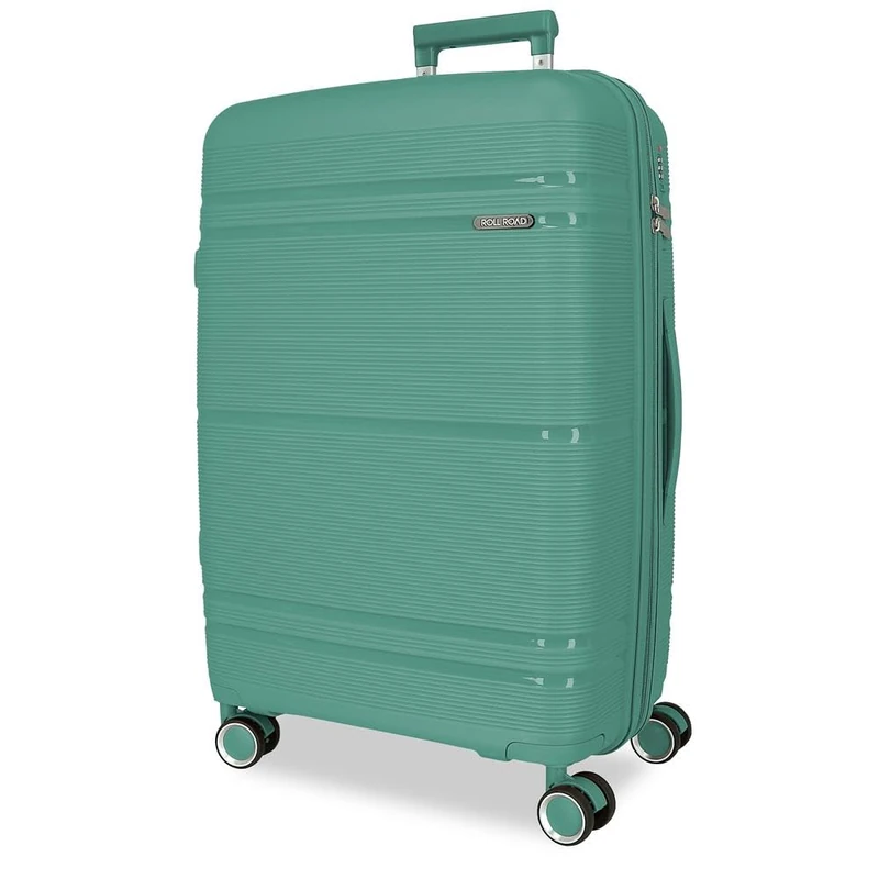 ROLL ROAD Universe Medium Suitcase Green 45 x 65 x 26 cm Rigid 3.2 kg TSA Closure Polypropylene 3.2 kg 65LExtensible, Green, One Size, Medium Suitcase