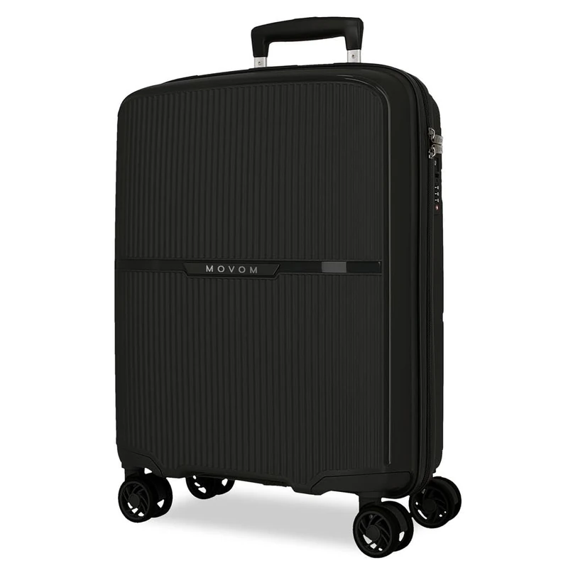 Movom Noon Cabin Suitcase Black 38 x 56 x 20 cm Rigid 2.8 kg TSA Closure Polypropylene 2.8 kg 38.2L Hand Luggage, Black/White, One Size, Cabin Suitcase
