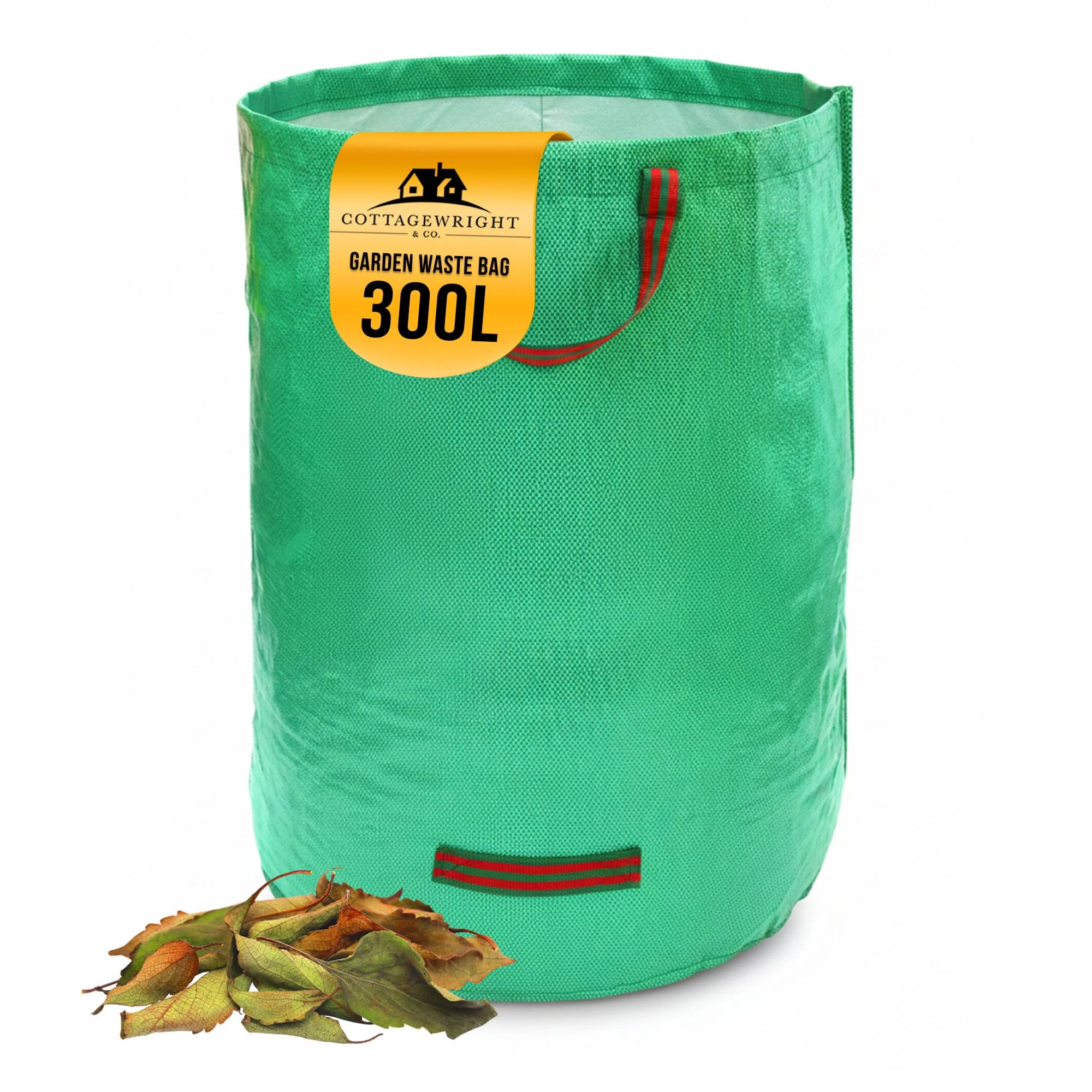 Garden Bags Heavy Duty with Handles - Reusable Garden Waste Bags Heavy Duty for Plant, Grass, Dirt, Leaves Collection, Waste Bags Reusable (Pack of 1, 300L)