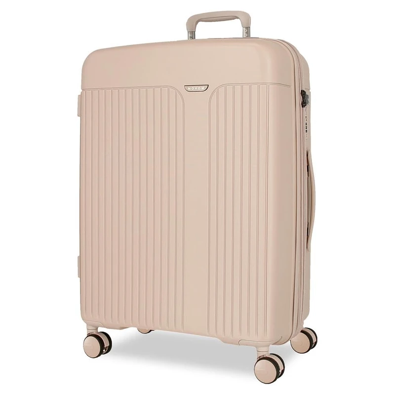 Movom Large Suitcase Beige 53x78x31cm Rigid 4.6kg TSA Closure Polypropylene 4.6kg 108LExtensible, Beige, One Size, Large Suitcase