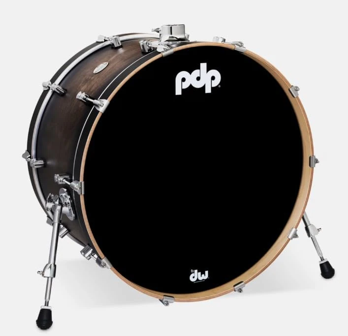 Pacific Drums Concept Maple Bass Drum, 24" x 14", Satin Charcoal Burst Lacquer