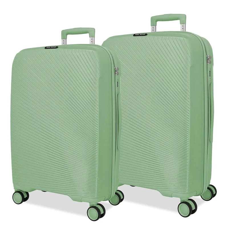 ROLL ROAD Orbit Suitcase Set Green 64/75 cm Rigid 7.1 kg TSA Lock Integrated Polypropylene 7.1 kg 145.8L, Green, One Size, Suitcase Set