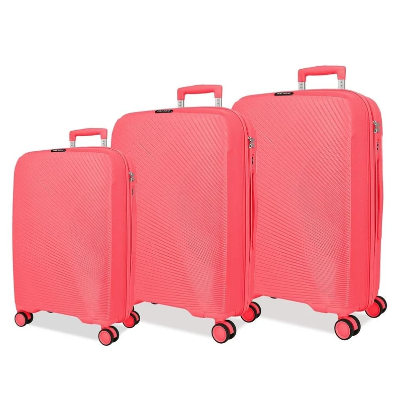 ROLL ROAD Orbit Suitcase Set Pink 54/64/75 cm Rigid 9.6 kg TSA Closure Polypropylene 9.6 kg 183L Hand Luggage, Pink, One Size, Suitcase Set