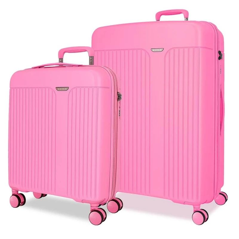 Movom Pink Suitcase Set 55/68 cm Rigid 6.7 kg TSA Closure Polypropylene 6.7 kg 109 x Tensible Hand Luggage, Pink, One Size, Suitcase Set