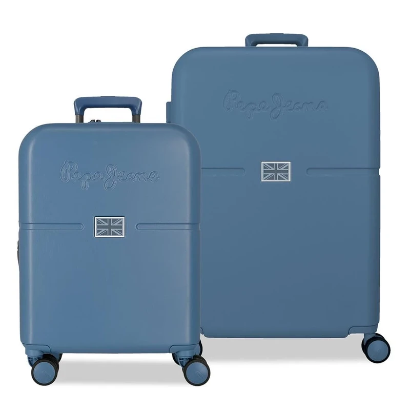 Pepe Jeans Accent Suitcase Set Blue 55/70 cm Rigid 2.8 kg TSA Lock ABS 2.8 kg 116 LExtensible Hand Luggage by Joumma Bags, Blue, One Size, Suitcase Set