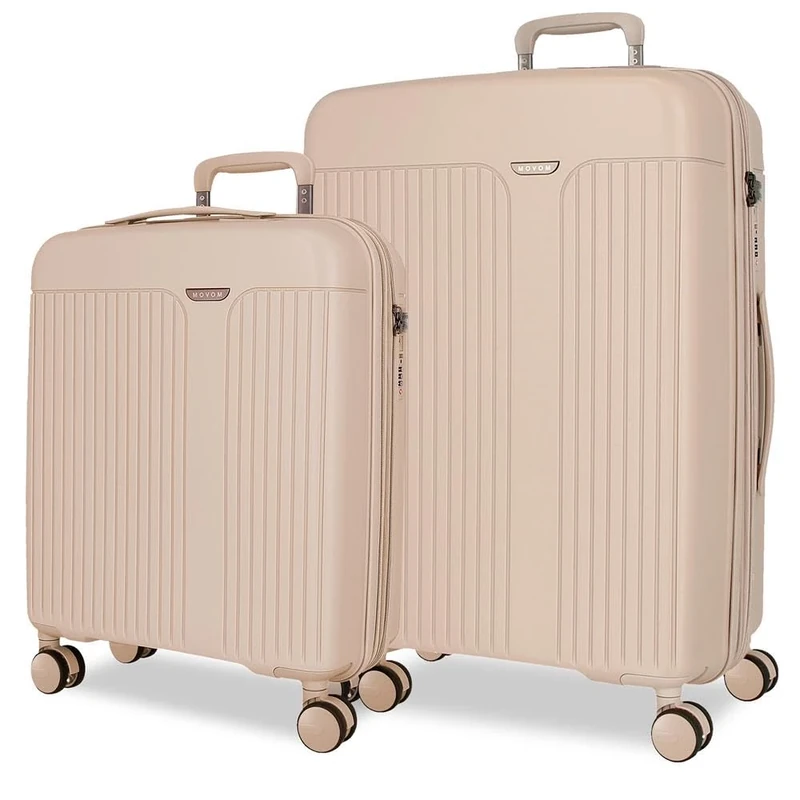 Movom Luggage Set Beige 55/68 cm Rigid 6.7 kg TSA Closure Polypropylene 6.7 kg 109 LExtensible Hand Luggage, Beige, One Size, Suitcase Set