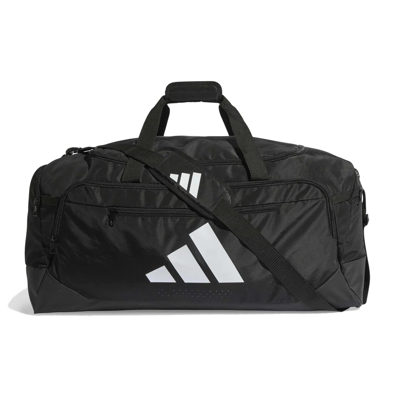 adidas Unisex Training Defender Duffle Bag Large Duffel Bag, Black/White, One Size