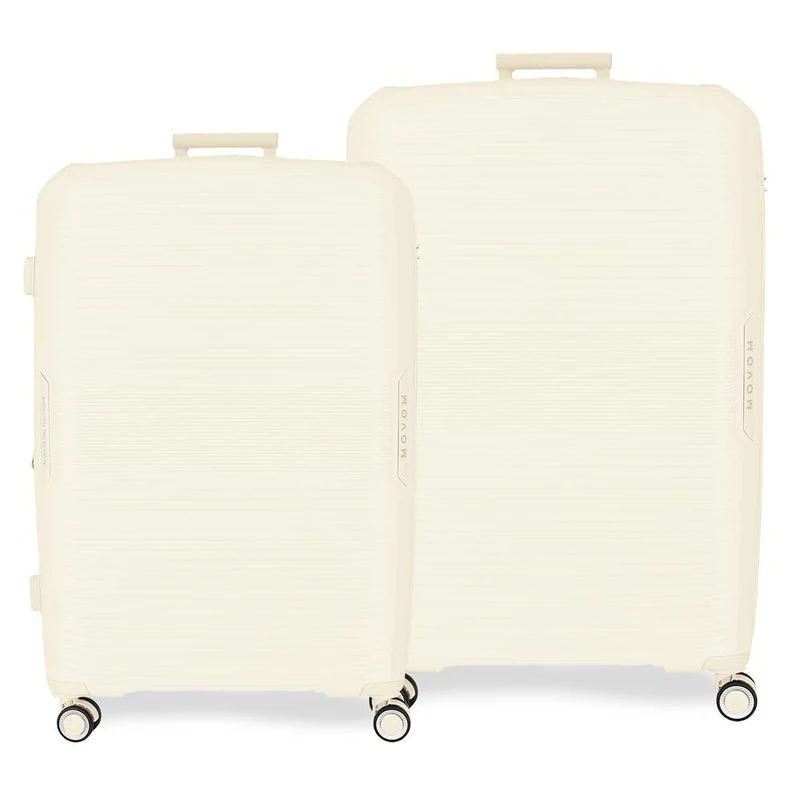 Movom Inari Suitcase Set White 68/78 cm Rigid 8 kg TSA Closure Integrated Polypropylene 8 kg 189L Extendable, White, One Size, Suitcase Set