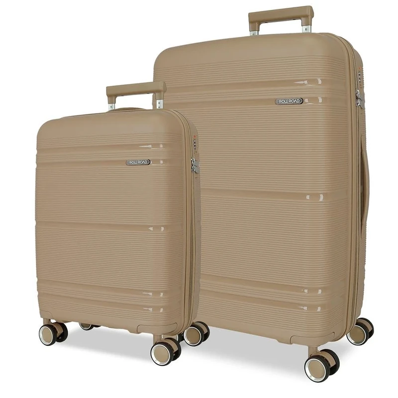 Roll Road Universe Luggage Set Beige 55/65 cm Rigid 5.6 kg TSA Closure Polypropylene 5.6 kg 102L Hand Luggage, Beige, One Size, Suitcase Set