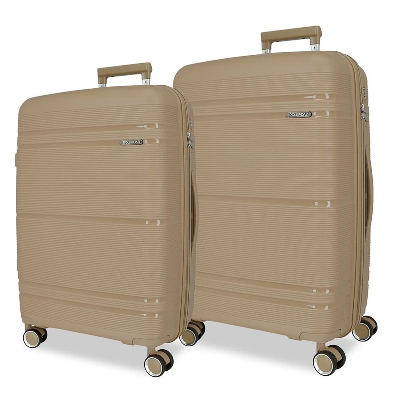 Roll Road Universe Luggage Set Beige 65/75 cm Rigid 7.3 kg TSA Closure Integrated Polypropylene 7.3 kg 161L Extendable, Beige, One Size, Suitcase Set