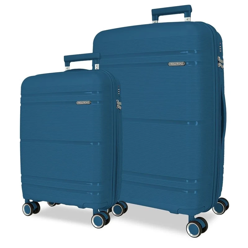 Roll Road Universe Luggage Set Blue 55/65 cm Rigid 5.6 kg TSA Closure Polypropylene 5.6 kg 102L Hand Luggage, Blue, One Size, Suitcase Set