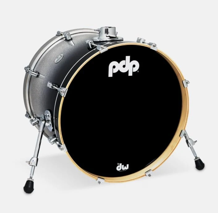Pacific Drums Concept Maple Bass Drum, 20" x 16", Silver to Black Fade