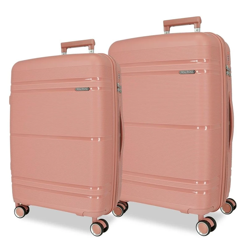 Roll Road Universe Suitcase Set Pink 65/75 cm Rigid 7.3 kg TSA Closure Integrated Polypropylene 7.3 kg 161L Extendable, Pink, One Size, Suitcase Set