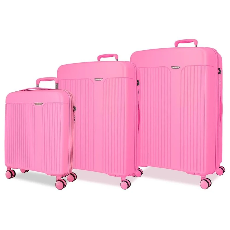 Movom Pink Suitcase Set 55/68/78 cm Rigid 11.4 kg TSA Closure Polypropylene 11.4 kg 217 LExtensible Hand Luggage, Pink, One Size, Suitcase Set