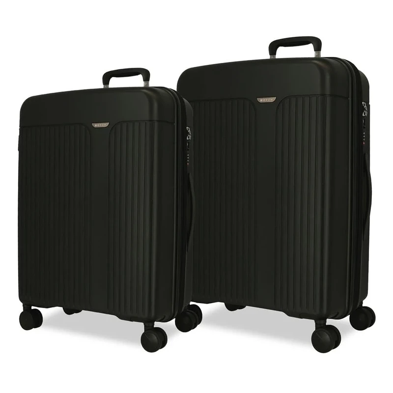 Movom Luggage Set Black 68/78 cm Rigid 8.6 kg TSA Closure Polypropylene 8.6 kg 180 LExtensible, Black/White, One Size, Suitcase Set