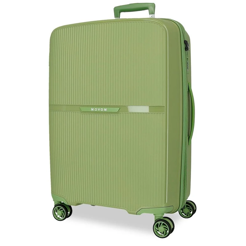 Movom Noon Medium Suitcase Green 45x66x28cm Rigid 3.85kg TSA Closure Polypropylene 3.85kg 72.3LExtensible, Green, One Size, Medium Suitcase