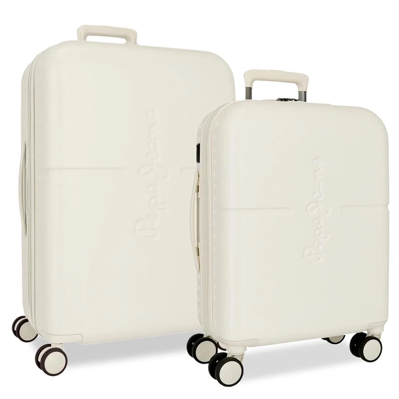 Pepe Jeans Highlight Luggage Set Beige 55/70 cm Rigid 2.8 kg TSA Lock ABS 2.8 kg 116 LExtensible Hand Luggage by Joumma Bags, Beige, One Size, Suitcase Set
