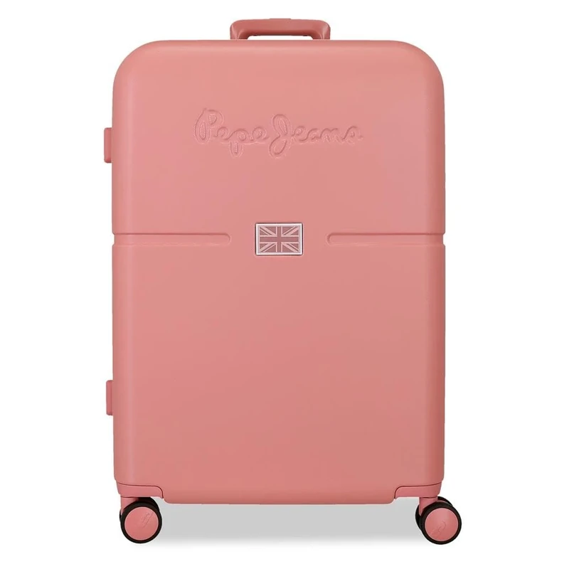Pepe Jeans Accent Medium Suitcase Pink 48x70x28cm Rigid 3.2kg TSA Closure ABS 3.2kg 79LExtensible by Joumma Bags, Pink, One Size, Medium Suitcase