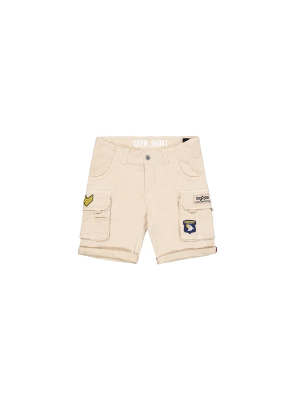 Alpha Industries Men's Crew Patch Shorts, Vintage White, 32