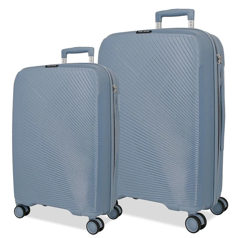 ROLL ROAD Orbit Luggage Set Blue 54/64 cm Rigid 5.6 kg TSA Closure Polypropylene 5.6 kg 94.2L Hand Luggage, Blue, One Size, Suitcase Set