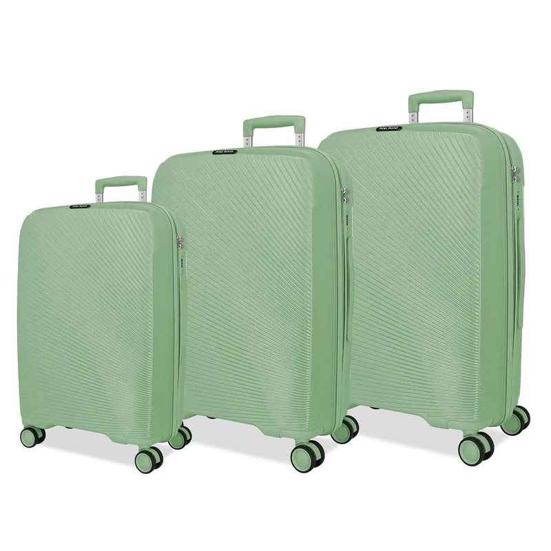 ROLL ROAD Orbit Suitcase Set Green 54/64/75 cm Rigid 9.6 kg TSA Closure Polypropylene 9.6 kg 183L Hand Luggage, Green, One Size, Suitcase Set