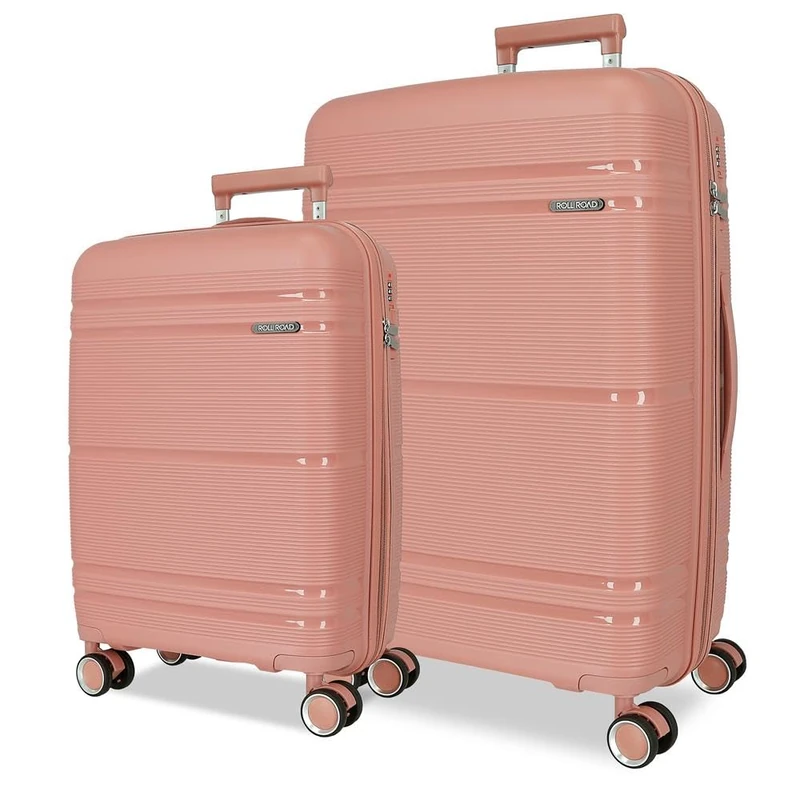 Roll Road Universe Suitcase Set Pink 55/65 cm Rigid 5.6 kg TSA Closure Polypropylene 5.6 kg 102L Hand Luggage, Pink, One Size, Suitcase Set