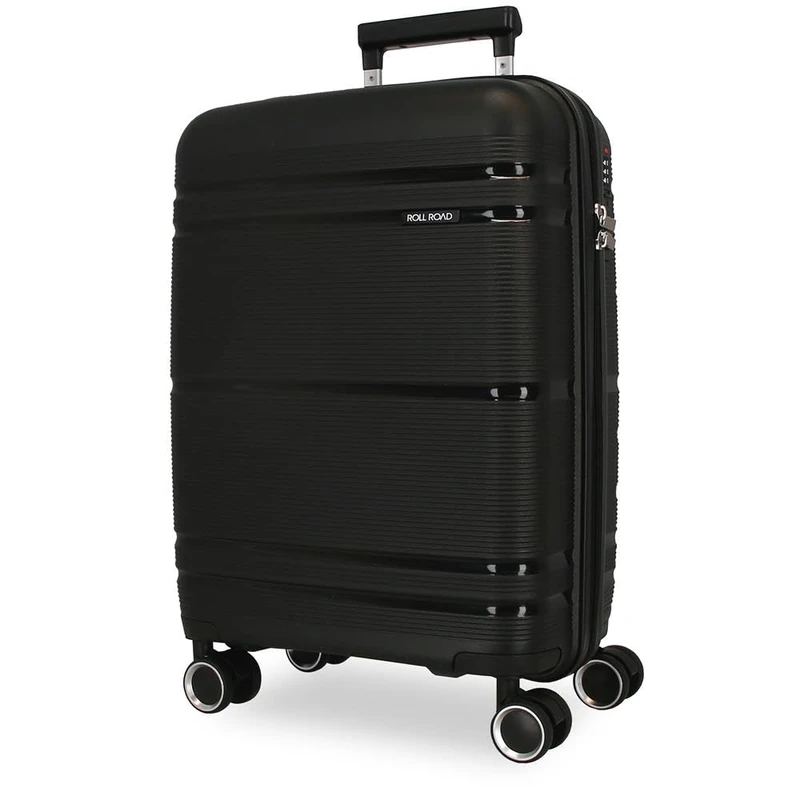 Roll Road Universe Cabin Suitcase Black 39 x 55 x 21 cm Rigid 2.4 kg TSA Closure Polypropylene 2.4 kg 37L Hand Luggage, Black/White, One Size, Cabin Suitcase