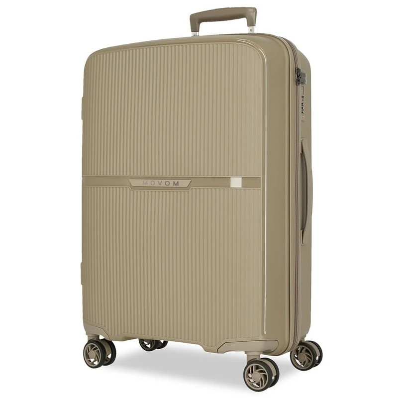 Movom Noon Large Suitcase Beige 51 x 76 x 33 cm Rigid 4.6 kg TSA Closure Polypropylene 4.6 kg 109 LExtensible, Beige, One Size, Large Suitcase
