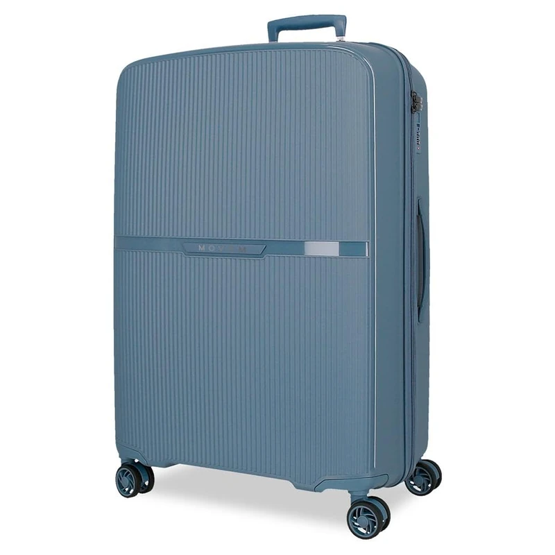 Movom Noon Large Suitcase Blue 51x76x33 cm Rigid 4.6 kg TSA Closure Polypropylene 4.6 kg 109LExtensible, Blue, One Size, Large Suitcase