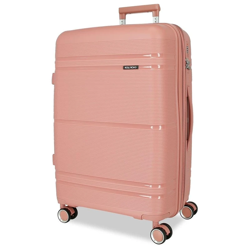 Roll Road Universe Large Suitcase Pink 50 x 75 x 29 cm Rigid 4.1 kg TSA Closure Polypropylene 4.1 kg 96 LExtensible, Pink, One Size, Large Suitcase