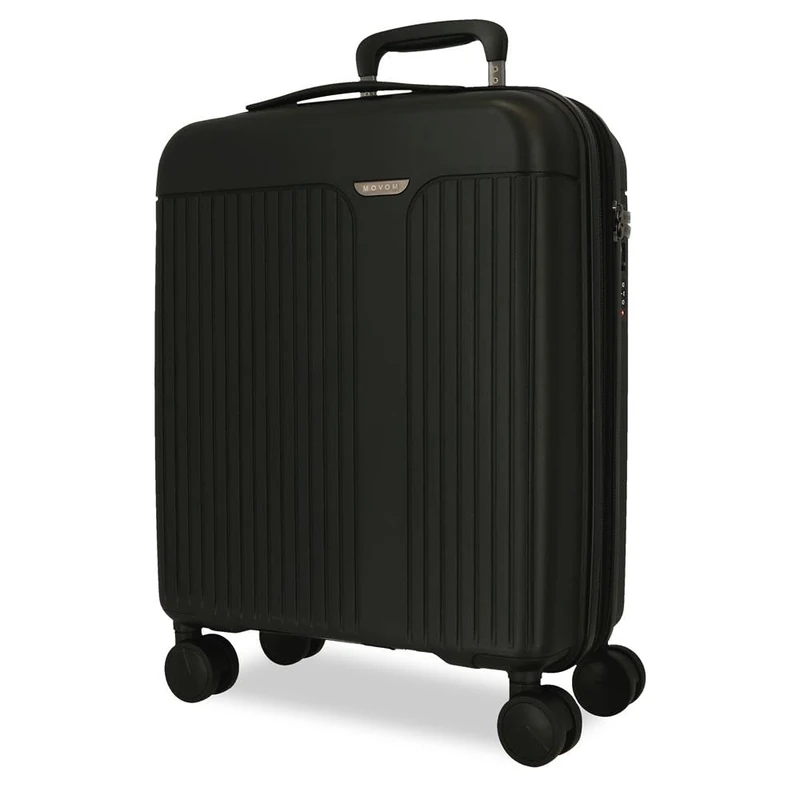 Movom Cabin Suitcase Black 40 x 55 x 20 cm Rigid 2.8 kg TSA Closure Polypropylene 2.8 kg 44LExtensible Hand Luggage, Black/White, One Size, Cabin Suitcase