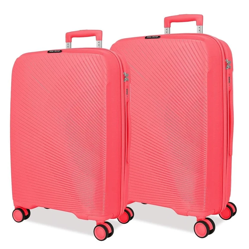 ROLL ROAD Orbit Suitcase Set Pink 64/75 cm Rigid 7.1 kg TSA Lock Integrated Polypropylene 7.1 kg 145.8L, Pink, One Size, Suitcase Set