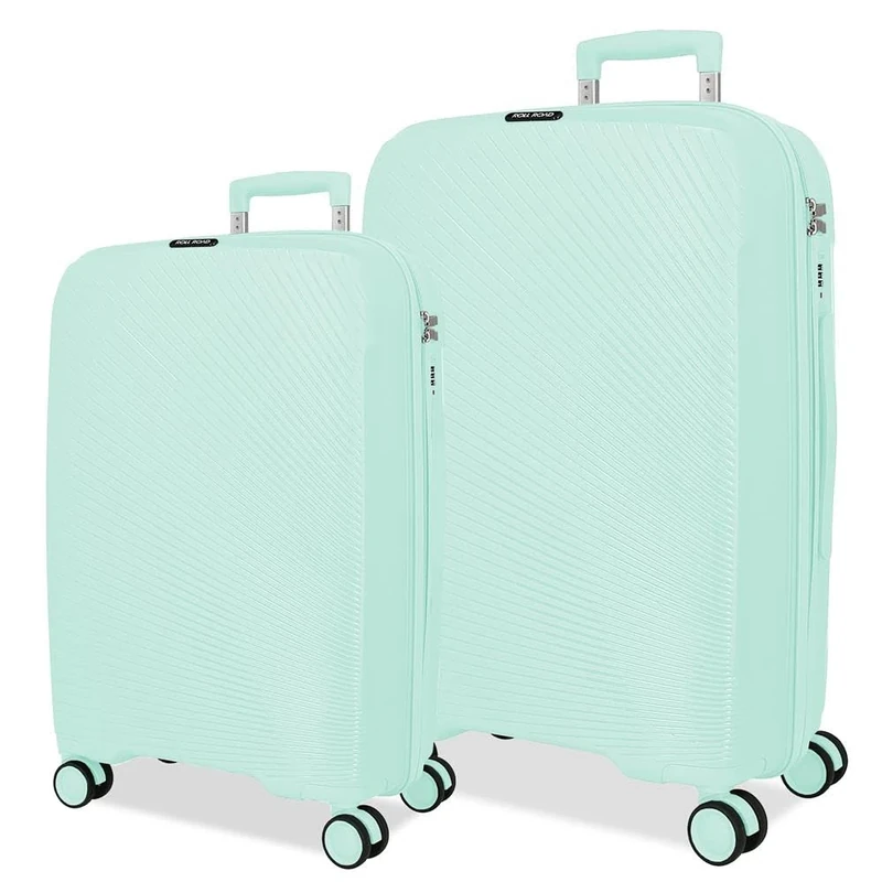 ROLL ROAD Orbit Luggage Set Blue 54/64 cm Rigid 5.6 kg TSA Closure Polypropylene 5.6 kg 94.2L Hand Luggage, Blue, One Size, Suitcase Set