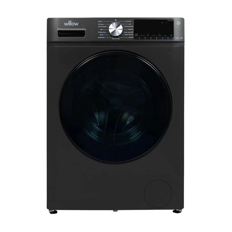 Willow WWDE8514GRY 8kg Washer Dryer 1400 Spin with BLDC Inverter Motor, 15 Programmes, LED Display, Front Loading Washer Dryer Machine - A-D Rated - Grey