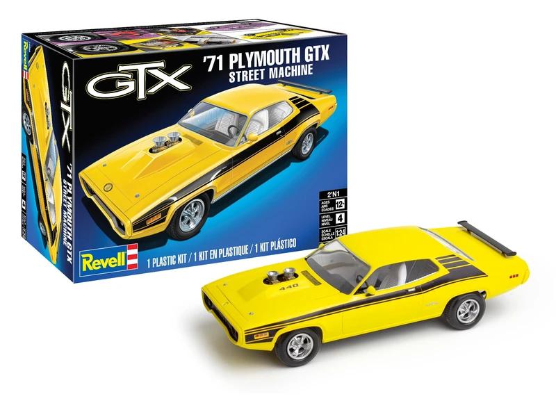 Revell Monogram 14588 - '71 Plymouth Satellite GTX Street Machine 1:24 Scale - Unbuilt/Unpainted Plastic Model Kit