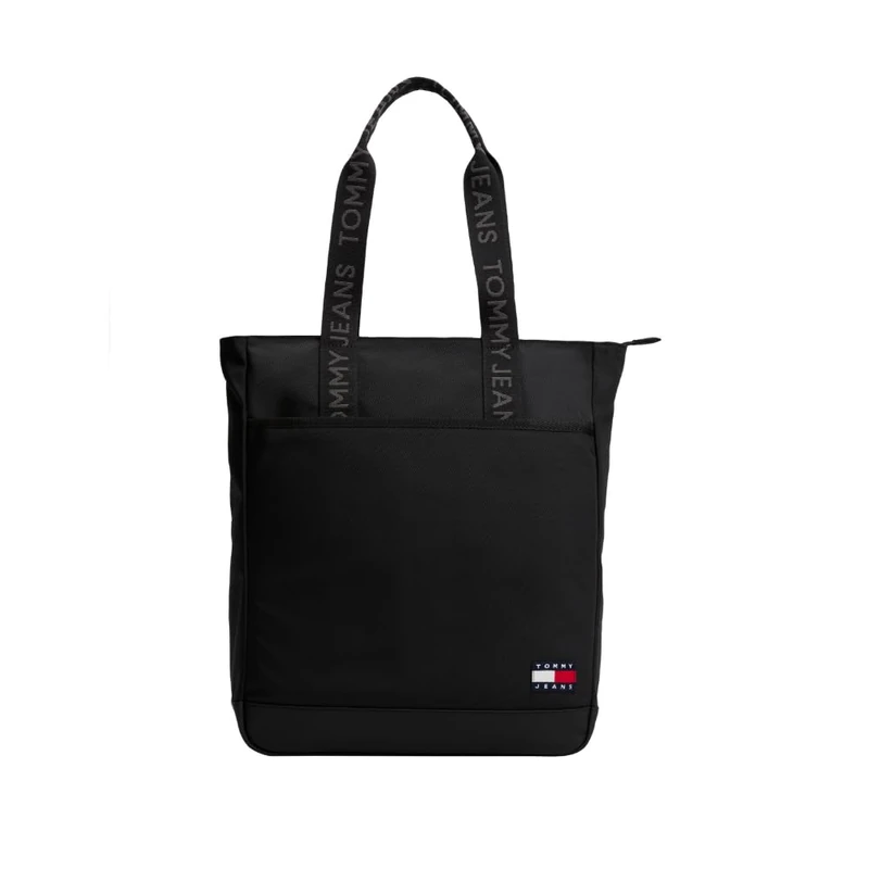 Tommy Jeans Essential Daily Tote Bag with Zipper, Black, One Size