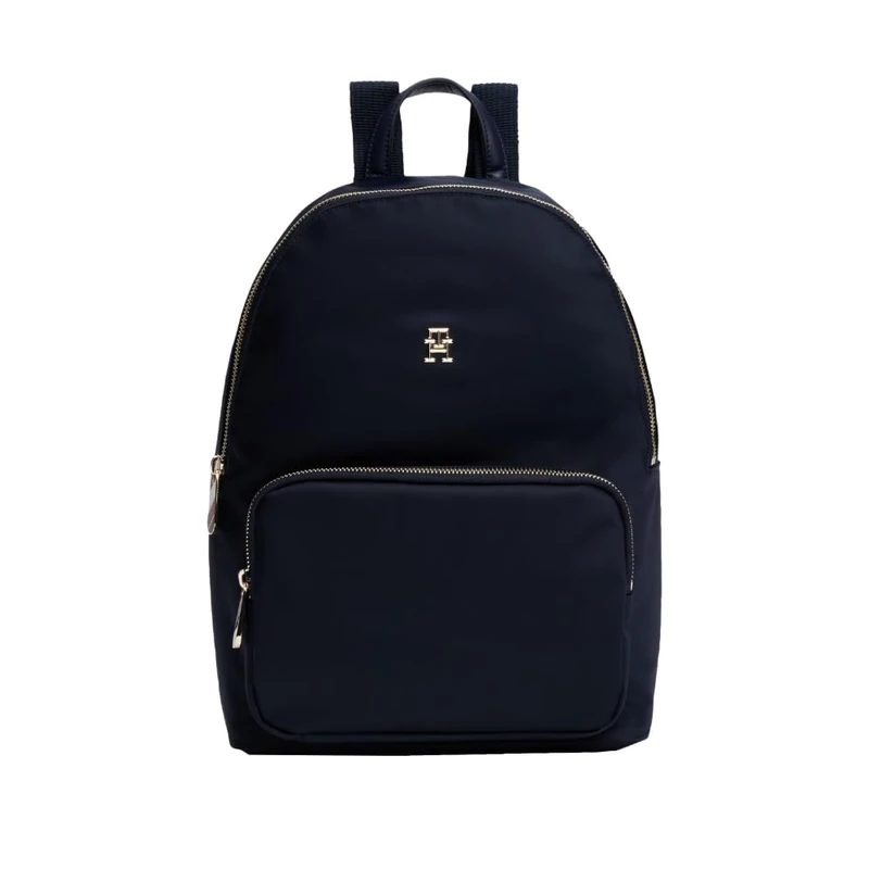 Tommy Hilfiger Women's Poppy Lightweight Fashion School Backpack with Laptop Sleeve, Navy Blue, One Size